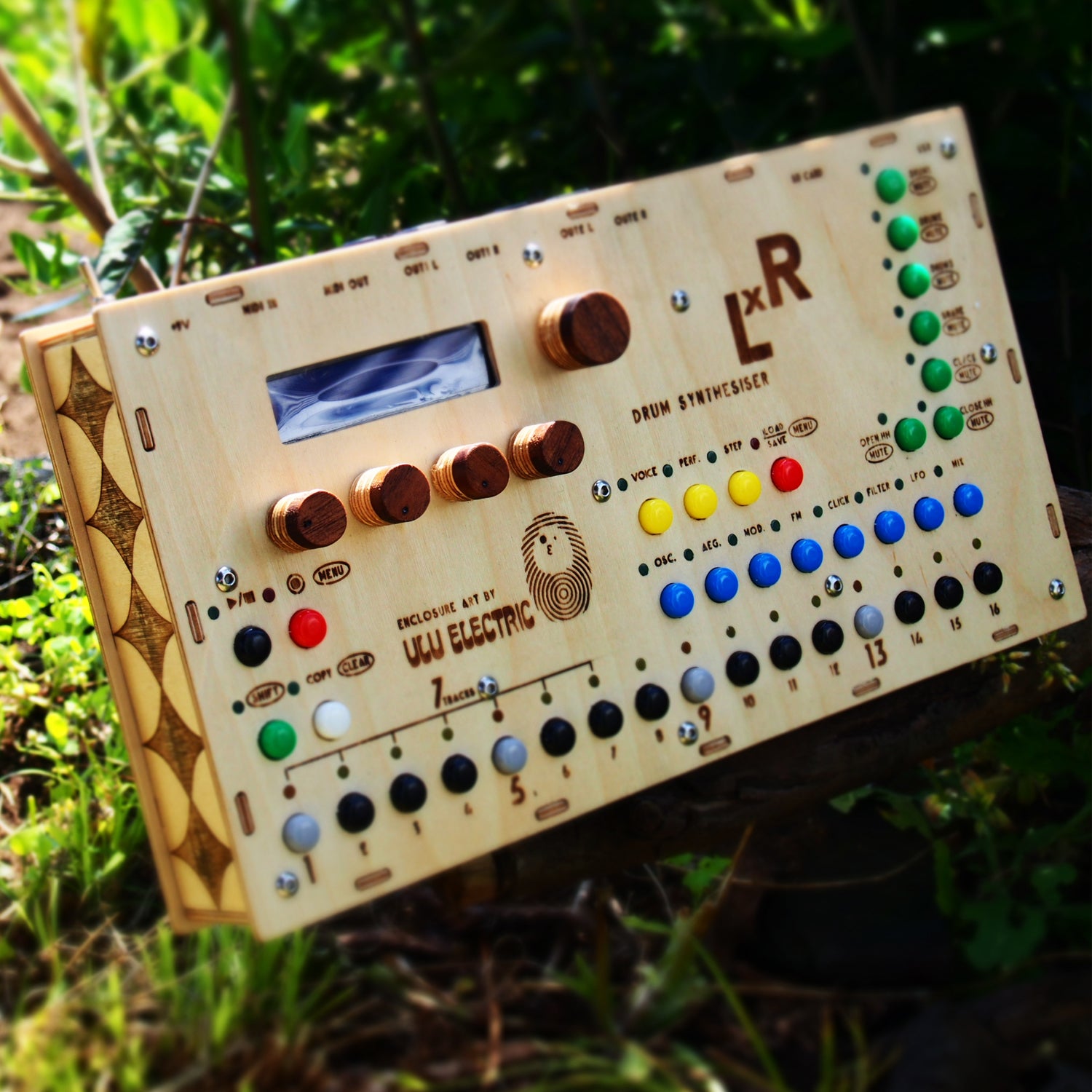 LXR Drum Synthesizer (ULU Electrico tune-up) Wooden Enclosure 